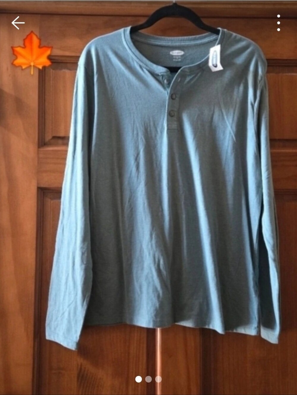 NWT  OLD NAVY Tshirt Long-Sleeve Shirt in Slate Green Front Buttons Size M
